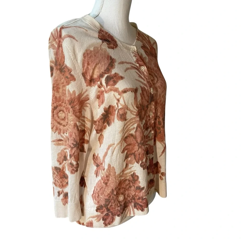 Talbots Lightweight Floral Cardigan Sweater.  Size 2X - Picture 2 of 5